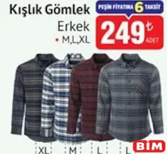 KIŞLIK GÖMLEK ERKEK fiyat ve kampanya bilgisi